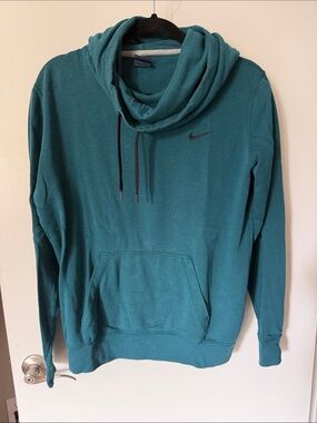 Nike Teal Cowl Neck Pullover Sweater with Kangaroo Pocket